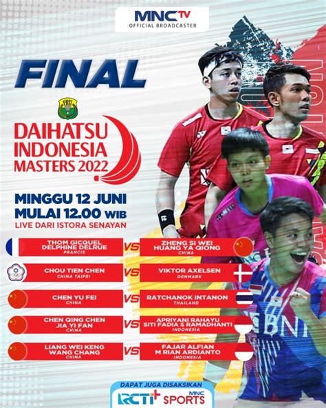 Live Di MNCTV 2 Wakil Indonesia Bertanding Di Final Daihatsu Indonesia