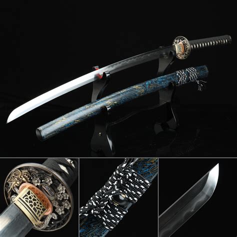 Japanese Sword Real Hamon Katana Sword Damascus Steel With Dragon
