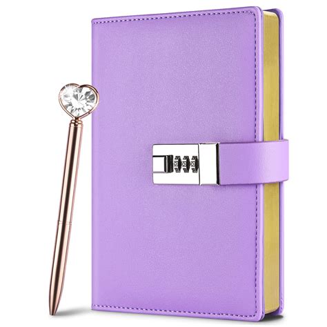 Buy Lock Diary For Woman Leather Locking Journal With Pengold Gilded