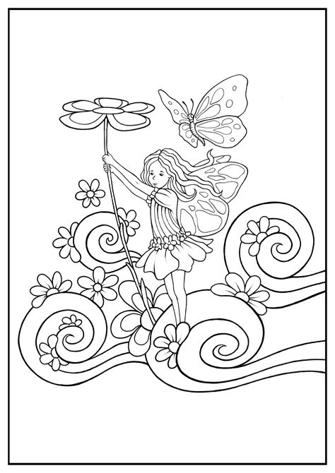 Garden Fairy Coloring Pages For Kids