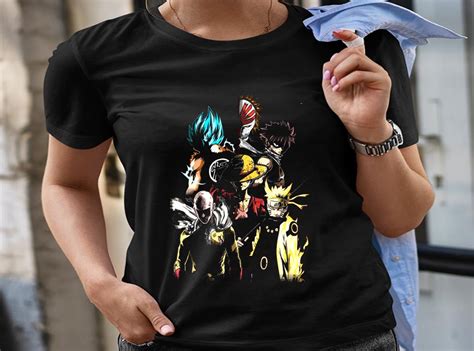 Anime Legends Goku Naruto Natsu Luffy Saitama Shirt Mashup Goku Naruto