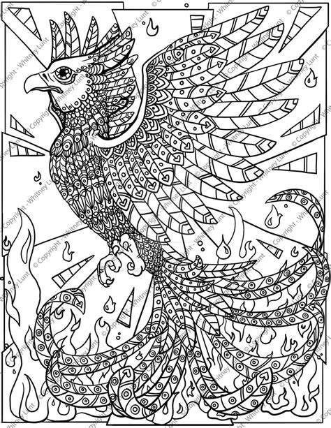 Phoenix Coloring Page By Cheekydesignz On Deviantart