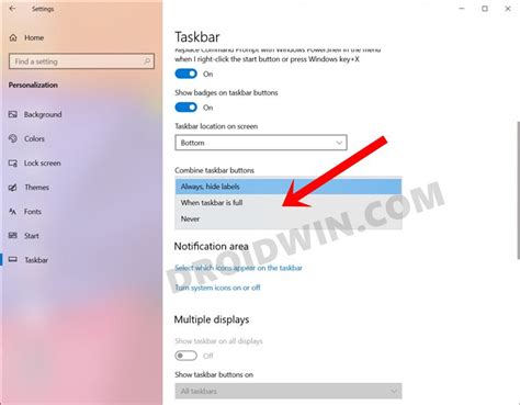 Windows 11 Never Combine Taskbar Buttons