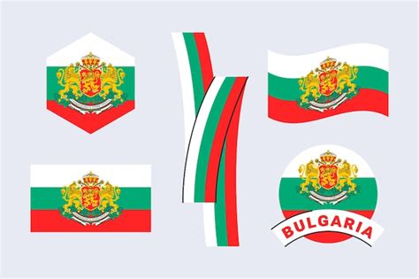 Free Vector Realistic Bulgarian Flag And National Emblems Collection