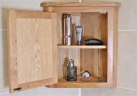 Solid Oak Wall Mounted Corner Bathroom Cabinet 601 Bathrooms And More Store