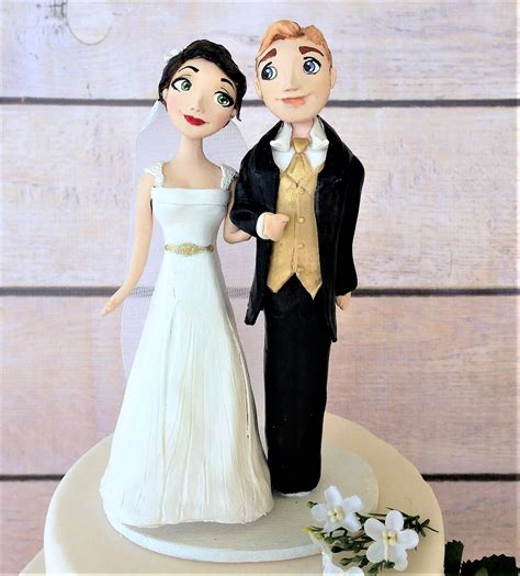 Clay Figurine Wedding Cake Toppers By Laurines Figurines