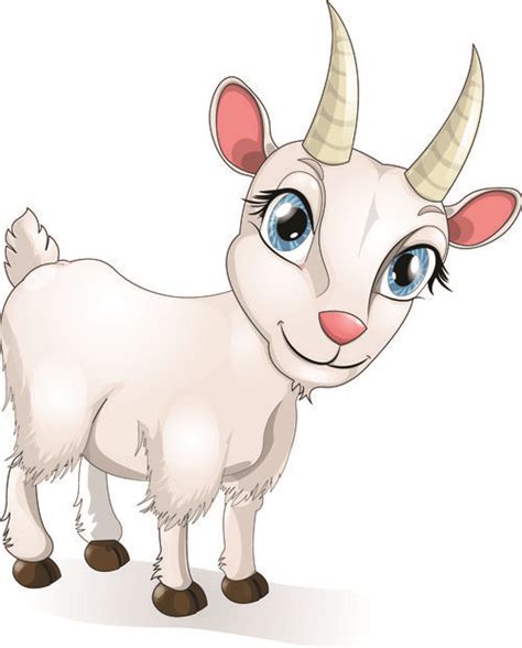 Vector Lovely Goats Graphics Vectors Free Download Goat Cartoon
