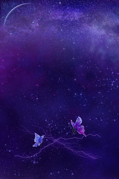 Tanabata Purple Dream Starry Sky Background Wallpaper Image For Free