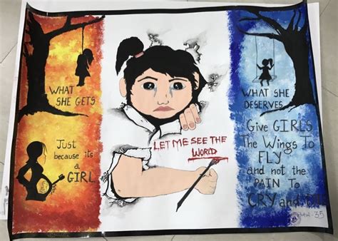 Save The Girl Child Poster Drawing Kids Art Projects Drawing