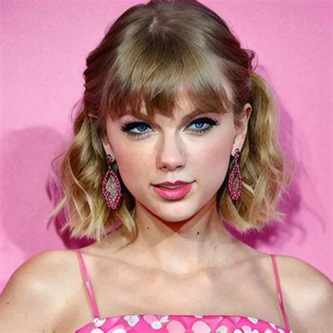 Taylor Swift Kawaii Cute Hairpin Pink Dress Spri Openart