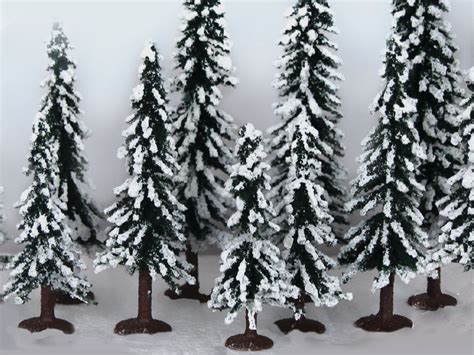 3 5 Snow Evergreen Tree 10pk Sceneryproducts