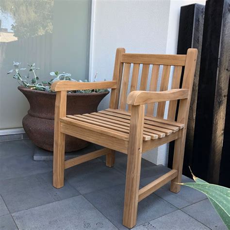 Outdoor Furniture Solid Teak Wood Arm Chair
