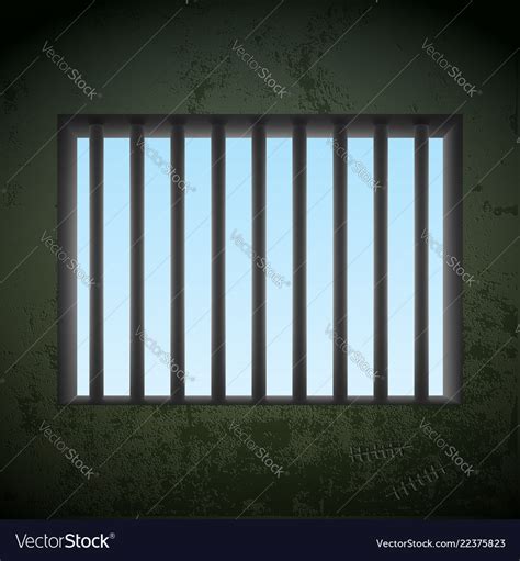 Window With Bars In A Prison Cell Stock Royalty Free Vector