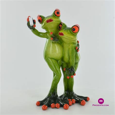 Comical Frogs Selfie Couple Funny Poses Frog Ornaments Frog