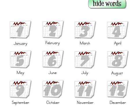 Lets Learn English Months Of The Year Games