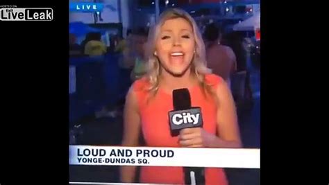 Topless Woman Videobombs Live Tv Report During World Pride Parade Natalie Duddridge Video
