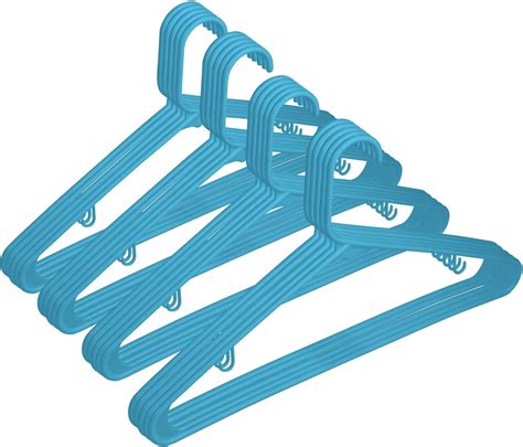 20 Standard Everyday Blue Plastic Hangers Long Lasting