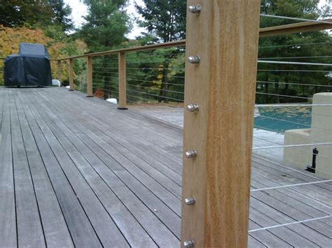 Cable Fencing Wood Deck Railing System Kitchen Cable Railing Systems