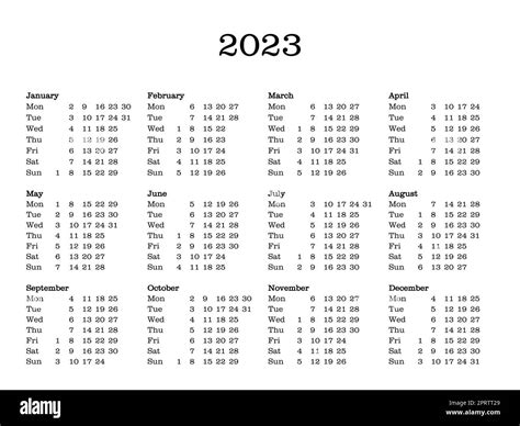 2023 Calendar Cut Out Stock Images And Pictures Alamy