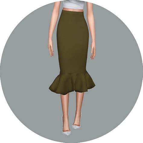 Mermaid Line Midi Skirt V2 Single Colors At Marigold Sims 4 Updates