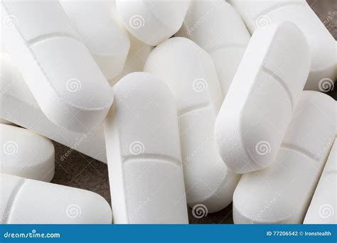 Heap Of Antibiotic White Pills Closeup Stock Photo Image Of Health