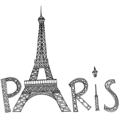 Eiffel Tower Paris Printable Coloring Pages