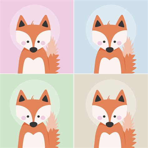 Fox 🦊 Cute Animal Print Lovely Wall Art Print For Baby Room Baby
