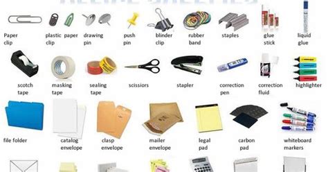 Office Supplies English Lesson Learning Vocabulary Pinterest