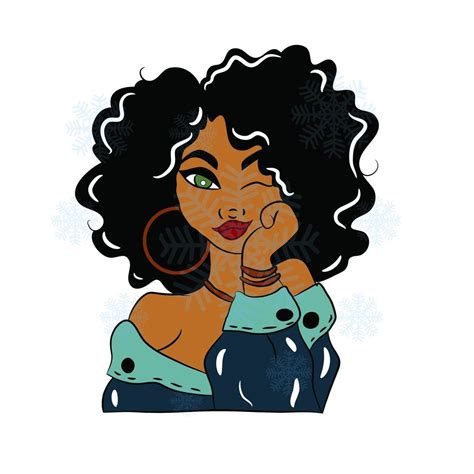 Black Magic Silhouette Cut File Dxf Afro Girl Svg Afro Woman Svg Curly