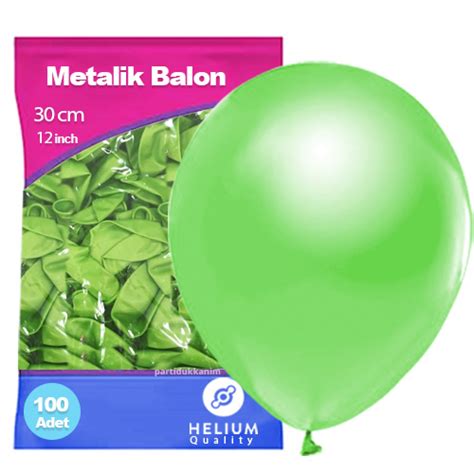 Fıstık Yeşili Balon Metalik 100 Adet Parti Dükkanım