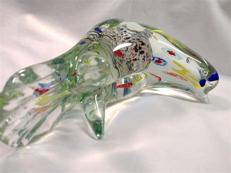 Large Glass Bird Murano Like Vintage Studio Made Hand Blown Glass