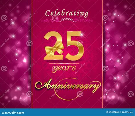 25 Year Anniversary Celebration Sparkling Card 25th Anniversary Stock