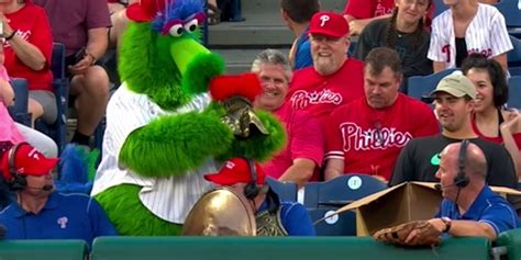 The Phillie Phanatic Dressed John Kruk As A Gladiator During A Broadcast MLB Com