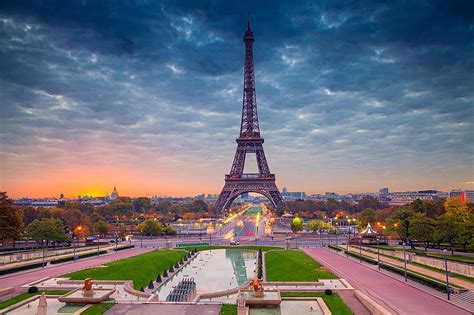 Hd Wallpaper Paris France Evening Eiffel Tower Of Paris Sky House