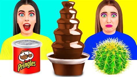 Chocolate Fountain Fondue Challenge By Craftoons Challenge Youtube