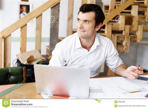 Male Architect In Office Stock Photo Image Of Person 69326460