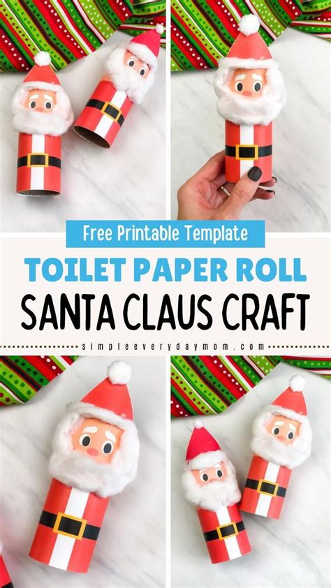 Easy Toilet Roll Santa Craft For Kids Free Template Santa Crafts