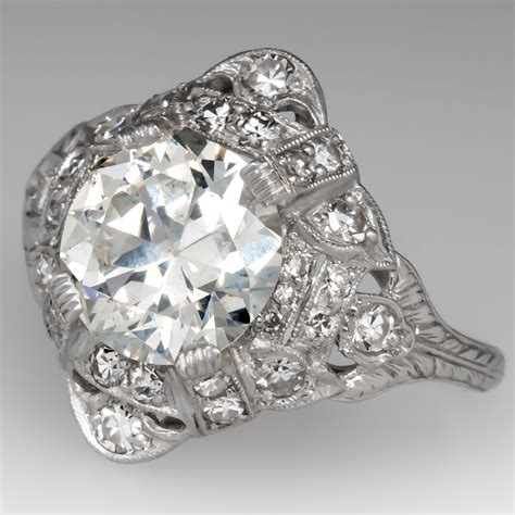 2 Carat Antique Diamond Engagement Ring Platinum Circa 1910