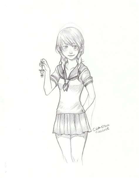 Anime Schoolgirl In Chuck Fosters Sketches Comic Art Gallery Room