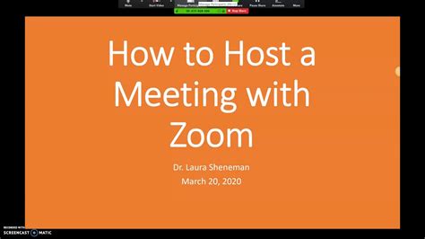· hover over the name of the . 2. How to Host a Zoom Meeting - YouTube