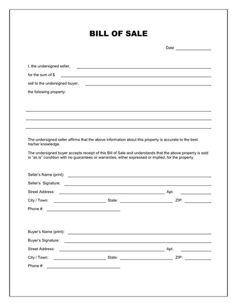 Trailer Bill Of Sale Template Favored Free Printable Rv Bill Of Sale