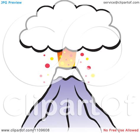 Clipart Volcano Erupting With An Ash Cloud Frame Royalty Free Vector