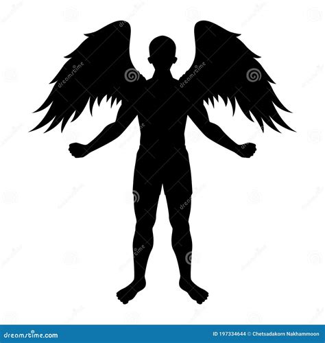 Male Angel Silhouette Vector Stock Vector Illustration Of Icon
