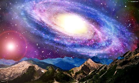 Gwiazdy Góry Galaktyka Noc Niebo