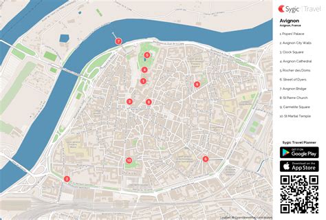 Avignon Printable Tourist Map Sygic Travel