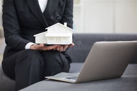 Real Estate Agent Working Online Stock Photo Image Of Sale Business