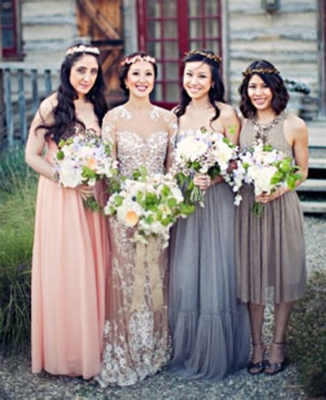 The Recent Trend Of Mismatched Bridesmaids Is Hotter Than Latkes