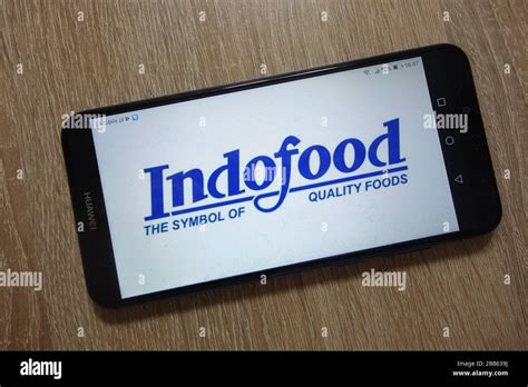 Pt Indofood Sukses Makmur Tbk Indofood Logo Displayed On Smartphone