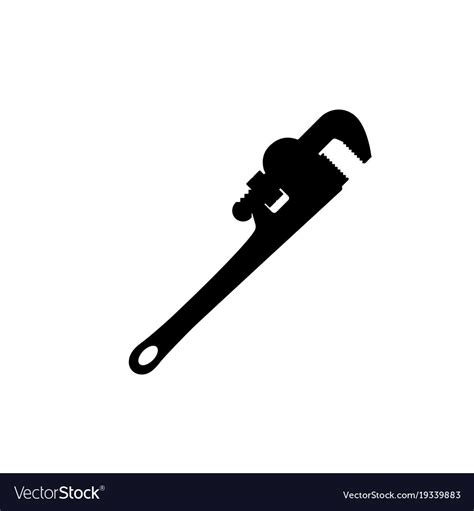 Black Silhouette Pipe Wrench Royalty Free Vector Image