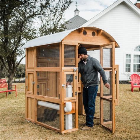 In case you have little room and solely plan on having a number of chickens then an open bottom tractor on wheels is the best option. Round-Top Stand-Up™ Chicken Coop | Urban chicken coop ...